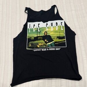 Black Graphic Tank Top